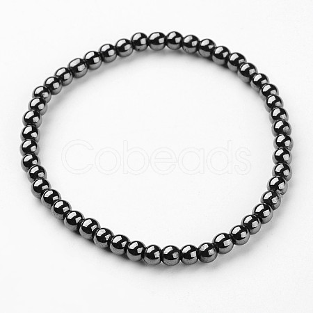 Synthetic Hematite Stretch Bracelets BJEW-P0131-011-1