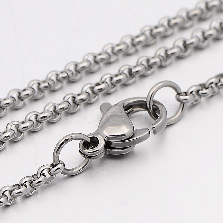 304 Stainless Steel Rolo Chain Necklaces STAS-O053-21P-1
