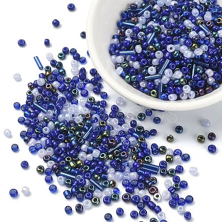 Opaque & Transparent Inside Colours Glass Seed Beads SEED-YW0002-17G-1