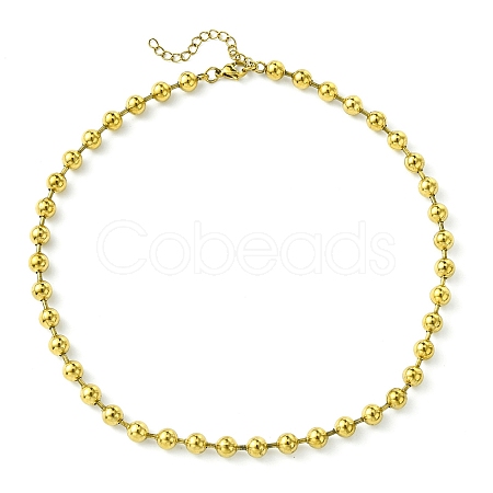Ion Plating(IP) 304 Stainless Steel Bead Necklaces for Men Women NJEW-C053-05A-G-1