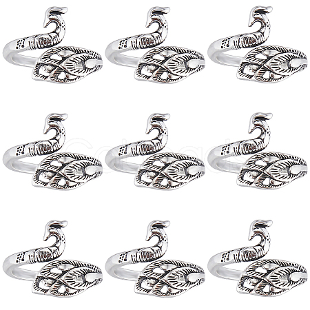 SUNNYCLUE 10Pcs Alloy Cuff Rings RJEW-SC0001-07-1