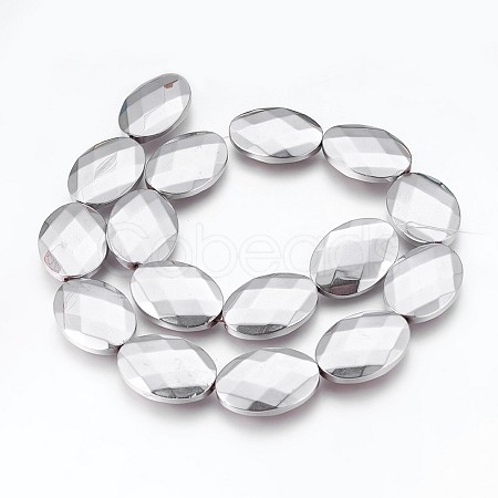 Electroplated Non-magnetic Synthetic Hematite Beads Strands G-P392-V02-1