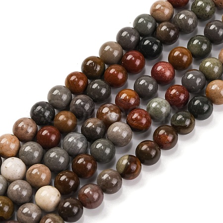 Natural Picture Jasper Beads Strands G-H037-A01-01-1