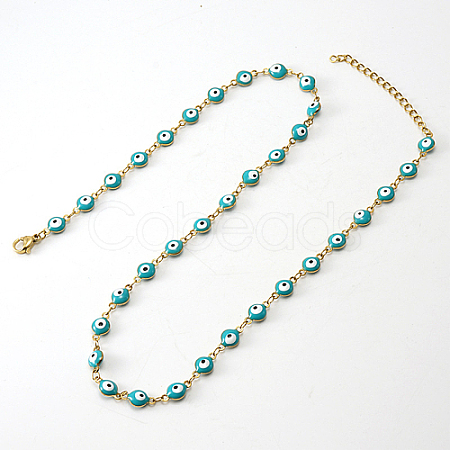 Enamel Evil Eye Link Chain Necklace PO5929-5-1