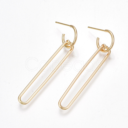Brass Stud Earrings KK-S350-042G-1