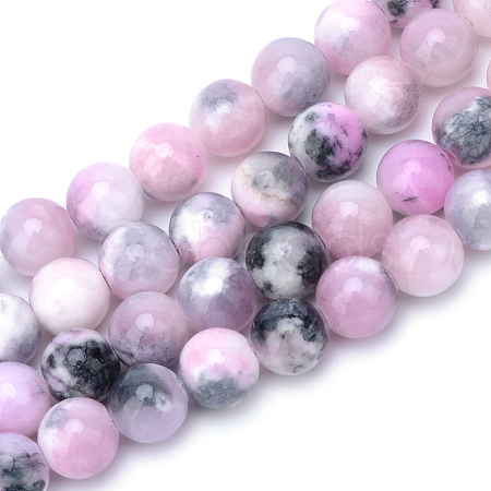 Natural Dyed White Jade Gemstone Bead Strands X-G-R271-6mm-XP13-1