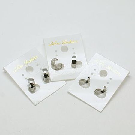 Fashion 304 Stainless Steel Huggie Hoop Earrings EJEW-G124-M11-1