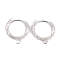 Rack Plating Brass Hoop Earring Findings, Cadmium Free & Lead Free, Long-Lasting Plated, Platinum, 16x15mm, Pin: 8mm