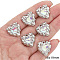 Platinum Alloy Resin Rhinestone Pendants, Heart, 19x18mm