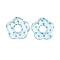 Transparent Printed Acrylic Beads, Flower, Deep Sky Blue, 26x27x5mm, Hole: 1.6mm