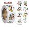 Paper Self-Adhesive Stickers, Flat Round, for Presents Decoration, Round with Christmas Theme, Mixed Color, 25mm