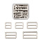 Alloy Buckles, for Strap Leathercraft Bag Belt, Rectangle, Platinum, 26~39x25.5~58.5x3~3.5mm, Hole: 7.5~8.5x19~51mm, 16pcs/box