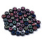 Opaque Black Acrylic Beads, Flat Round with Mixed Color Star & Heart & Moon & Flower, 7x3.5mm, Hole: 1.5mm, about 3600~3700pcs/500g