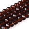 Glass Beads Strands, Faceted, Rondelle, Coconut Brown, 8x6mm, Hole: 1mm, about 63~65pcs/strand, 39~40cm