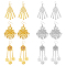 FIBLOOM 6 Pairs 6 Style Ethnic Style Alloy Chandelier Earrings, Tassel Earrings for Women, Golden & Silver, 69~112x25~37mm, 1 pair/style