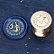 Golden Tone Round Wax Seal Brass Stamp Heads, for Wax Seal Stamp, Mini-Twelve Constellations Series, Aquarius, 15x15mm, Hole: 7mm