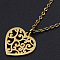 201 Stainless Steel Pendant Necklaces, with Cable Chains and Lobster Claw Clasps, Heart, Golden, 15.74 inch(40cm), 1.5mm