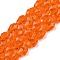 Transparent Glass Beads Strands, Faceted, Teardrop, Dark Orange, 8x6mm, Hole: 1.2mm, about 65~67pcs/strand, 20.08 inch(51cm)