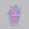 Ion Plating(IP) 201 Stainless Steel Pendants, Laser Cut, Flower Pot, Rainbow Color, 31.5x23x1mm, Hole: 1.5mm