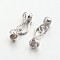 Brass Hook and S-Hook Clasps, Flower, Lead Free & Cadmium Free, Platinum, 28x7x6mm, 3.5mm Inner Diameter