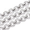 Iron Round Ring Link Chains, Unwelded, with Spool, Platinum, 12x1mm, about 32.81 Feet(10m)/Roll