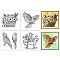 4Pcs 4 Styles PVC Stamp, for DIY Scrapbooking, Parrot, 55x55mm, 1pc/style