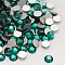 Glass Flat Back Rhinestone, Grade A, Back Plated, Faceted, Half Round, Emerald, SS4, 1.5~1.6mm, 1440pcs/bag