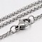 Tarnish Resistant 304 Stainless Steel Rolo Chain Necklaces, with Spool, with Lobster Claw Clasps, Stainless Steel Color, 17.9 inch(45.5cm), 2mm