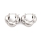 Non-Tarnish 304 Stainless Steel Hoop Earrings for Women, Half Round, Stainless Steel Color, 22.5x25mm