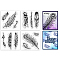 4Pcs 4 Styles PVC Stamp, for DIY Scrapbooking, Feather, 55x55mm, 1pc/style