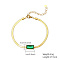 1 color electric gold plated color zircon inlaid decorative bracelet, suitable for daily travel wear with party banquet stainless steel jewelry, 6-3/4 inch(17cm)