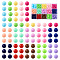 300Pcs 15 Colors Opaque Acrylic Beads, Round, Mixed Color, 8x7mm, Hole: 2mm, 20pcs/color