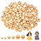 Nbeads 120Pcs 3 Styles Natural Wood European Beads, Large Hole Round Beads with Smile Face Print, Undyed, BurlyWood, 14.5~21.5x13.5~20.5mm, Hole: 4~4.5mm, 40pcs/style