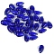 5Pcs Transparent Czech Glass Beads, Top Drilled, Teardrop, Medium Blue, 14x8mm, Hole: 1mm