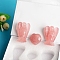 Natural Rose Quartz Carved Healing Angel & Heart Set Figurines, Reiki Energy Stone Display Decorations, 27x39mm, 3pcs/set