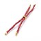 Nylon Cord Silder Bracelets, for Connector Charm Bracelet Making, with Rack Plating Golden Brass Findings, Long-Lasting Plated, Cadmium Free & Lead Free, Salmon, 8-5/8~9 inch(22~22.8cm), 0.3cm, Hole: 2.6mm