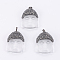 Glass Big Pendants, with Polymer Clay Rhinestone & Brass Findings, Buddha, Gunmetal, White, 51x39x15mm, Hole: 5x8mm