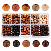 PandaHall Elite Natural Wood Beads Sets WOOD-PH0002-51B-1