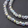 Electroplate Transparent Glass Beads Strands EGLA-K015-13G-4