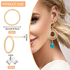 BENECREAT 20Pcs Brass Textured Ring Stud Earrings for Women KK-BC0009-23-2