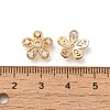 Flower Rack Plating Brass Micro Pave Cubic Zirconia Beads KK-S399-01C-3