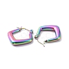 Ion Plating(IP) Rainbow Color 304 Stainless Steel Rhombus Hoop Earrings for Women EJEW-G293-21M-2