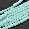 Faceted Rondelle Glass Beads Strands X-GLAA-I033-8mm-16-1