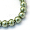 Baking Painted Pearlized Glass Pearl Round Bead Strands HY-Q330-8mm-49-2