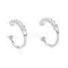 Brass Micro Pave Clear Cubic Zirconia Cuff Earrings Sets EJEW-I249-19P-2