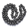 Electroplated Natural Lava Rock Beads Strands G-S352-29B-2