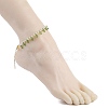 Acrylic Leaf Charm Anklets with Imitation Pearl Beaded for Women AJEW-AN00523-3