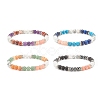 Natural & Synthetic Mixed Gemstone Round Beaded Stretch Bracelet for Women  BJEW-JB08336-1