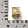 Brass Cubic Zirconia Beads KK-Q818-01C-G-3