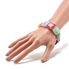 Acrylic Imitation Gemstone Square Beaded Stretch Bracelet for Women BJEW-JB07632-3
